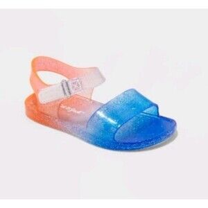 Cat & Jack Toddler Girls Tessa Glitter Jelly Sandals Color Block Size 10